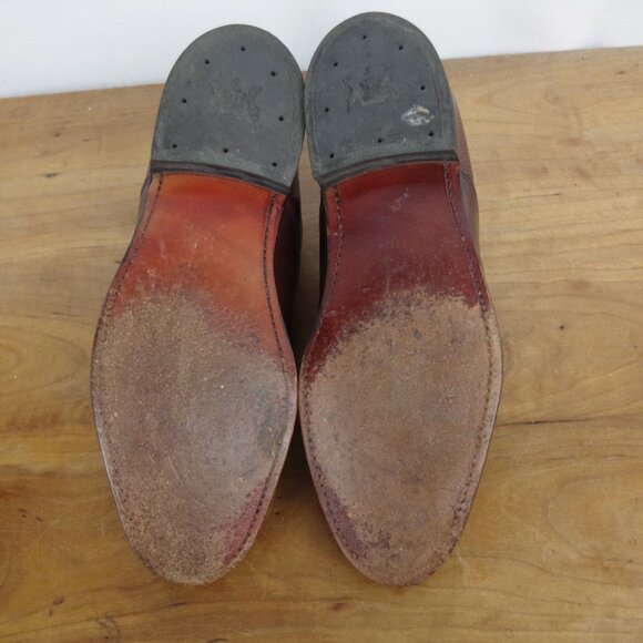 Vintage USA Made Walk-Over Norwegian Derby Brown Leather Shoes Size 8.5 Wide